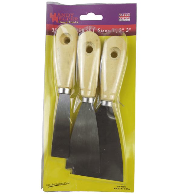 3pcs STAINLESS STEEL WALLPAPER STRIPPER PUTTY SCRAPER REMOVER SPREADER 1" 2" 3"