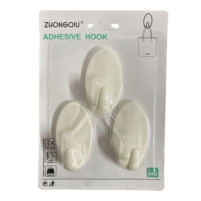 3pcs/pk Adhesive Hooks 6.5x3.5cm