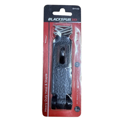 4.5" Heavy Duty Black Hasp & Staple
