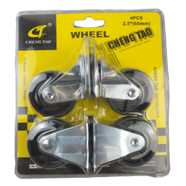 4 x Heavy Duty 65mm 240KG Rubber Swivel Castor Wheels Trolley Furniture 2.5"