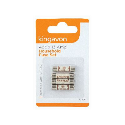 4PC X 13AMP HOUSEHOLD FUSE SET