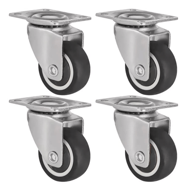 4pcs Rubber Swivel Castor Wheels 1.5"
