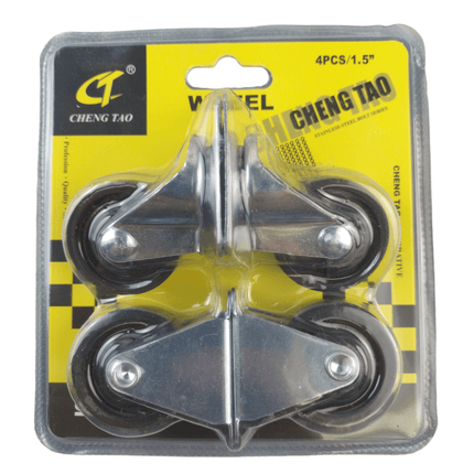 4pcs Rubber Swivel Castor Wheels 1.5"