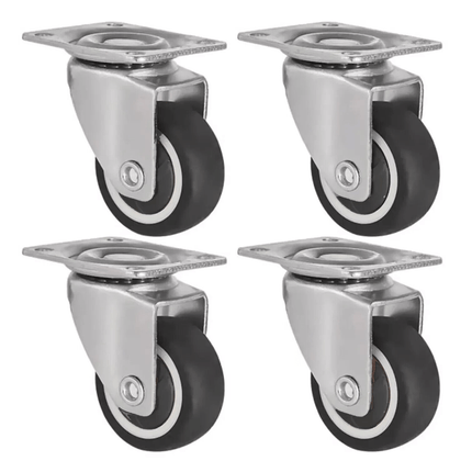 4pcs Rubber Swivel Castor Wheels 2"