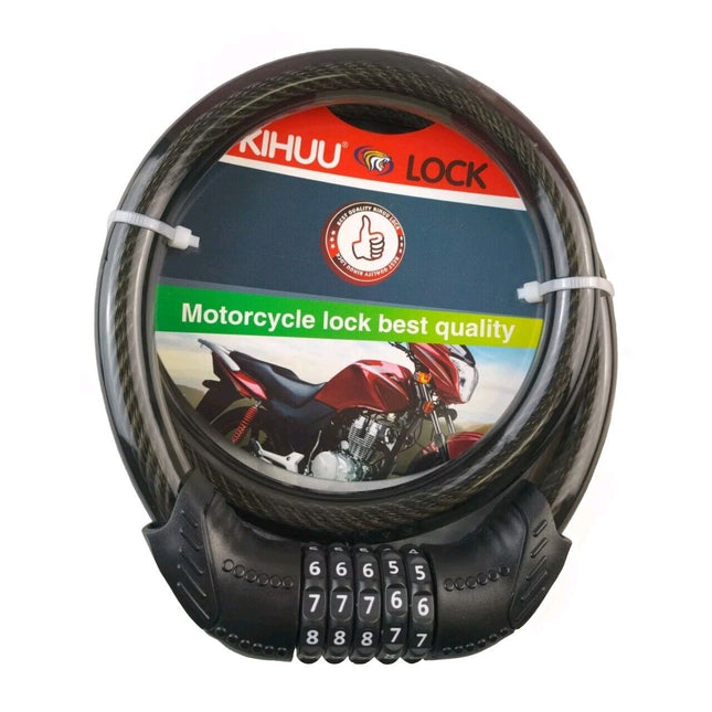 5 Digit Combination Lock Heavy Duty Bicycle Motorcycle Motorbike Bike 1 Meter