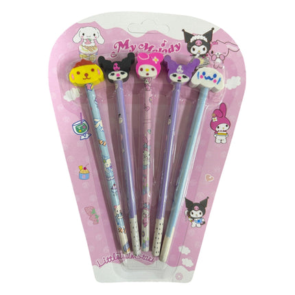 5 Pc lead Pencils with Erasers