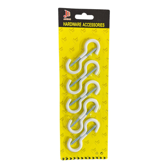 5-piece pack of Screw Cup Hooks with PVC Coating