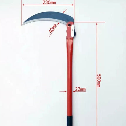 50cm Grass Cutting Sickle Folding Steel Gardening Scythe Sharp