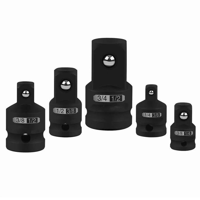 5PCS Impact Socket Converter Reducer Adapter Set 1/2" 1/4" 3/8" 3/4"Drive Down