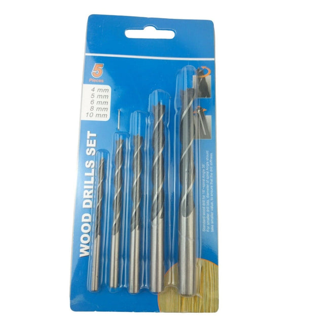 5Pcs Extra Long Wood Drill Bit Set Woodworking Tool 4 5 6 8 10 mm