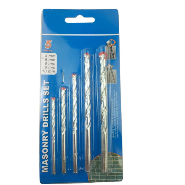 5pc Masonary Drill Bit Set 4-10mm Stone Brick Concrete Wall Masonry Drills DIY