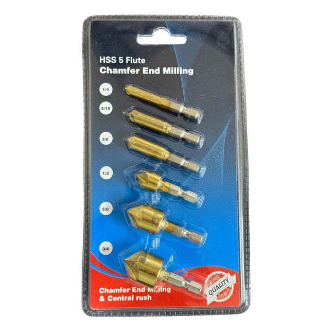 5pcs Chamfer End Milling & Central Punch Set