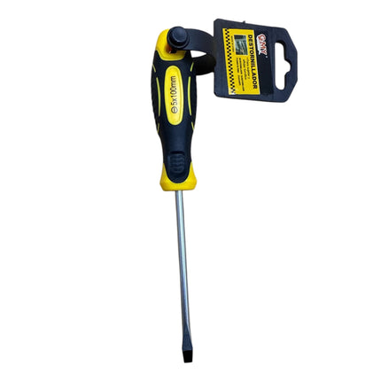 5x100mm Flat Slotted Cushion Grip Screwdriver