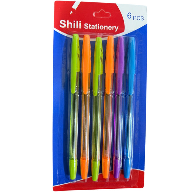 6 Pc Comfort Cushion Grip Smooth Lines Medium Point Roller Ball Points for Smooth Writing Office