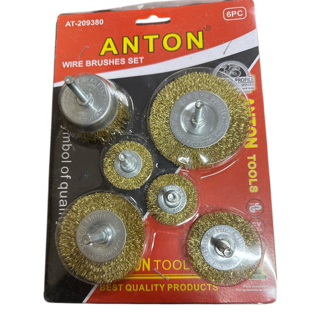 6 Pcs Brush Drill Attachment Bit Kit Tool Brass Coated Wire Cleaning Wheel Cup