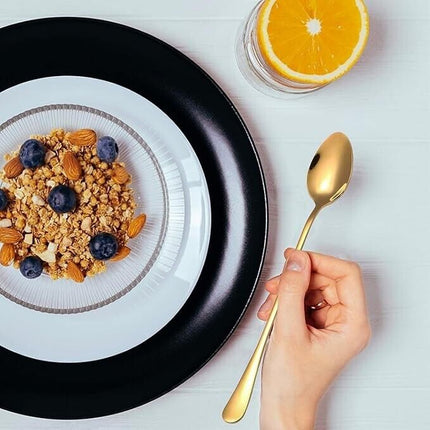 6 Pieces Stainless Steel Long Handled Latte Silverware Tea Coffee Spoons 7.5"