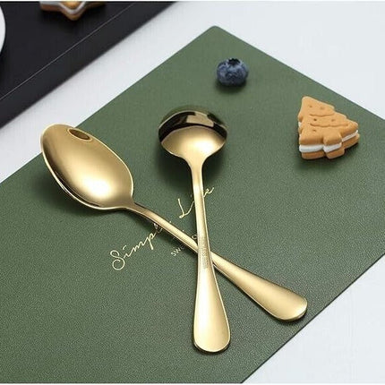 6 Pieces Stainless Steel Soup Spoons 8 in Table Dinner Spoons Serving Spoons