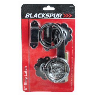 6" RING LATCH - POWDER COATED GATE LATCH