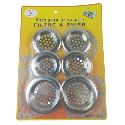 6 X STAINLESS STEEL SINK BATH PLUG HOLE STRAINER DRAINER BASIN HAIR TRAP COVER