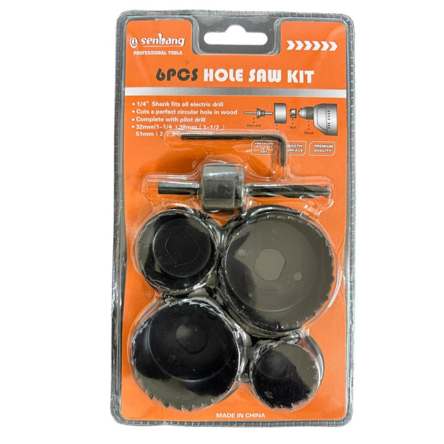6Pcs Hole Saw Kit