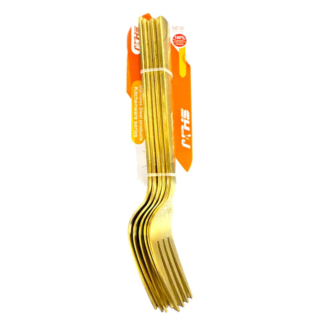 6pcs Stainless Stee Gold Forks