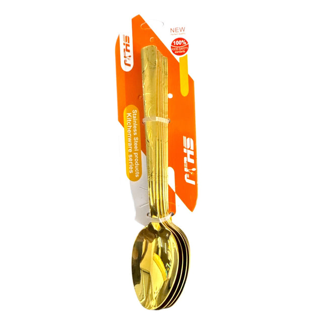 6pcs Stainless Stee Gold Spoons 15cm