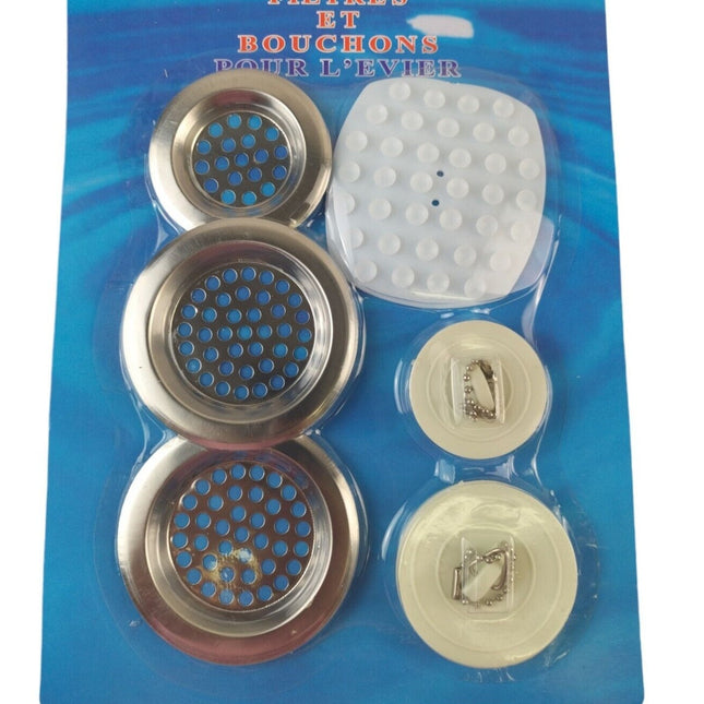 6x Sink Strainer Stainless Steel Bath Plug Hole Basin Drainer Cover Filter