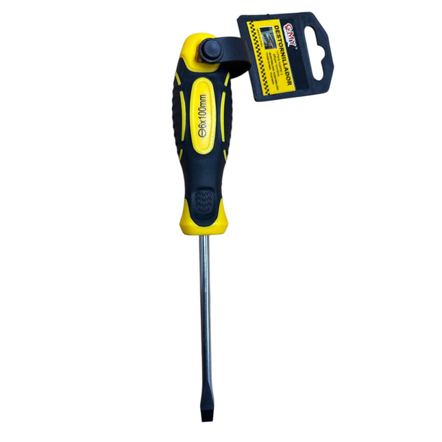 6x100mm Flat Slotted Cushion Grip Screwdriver