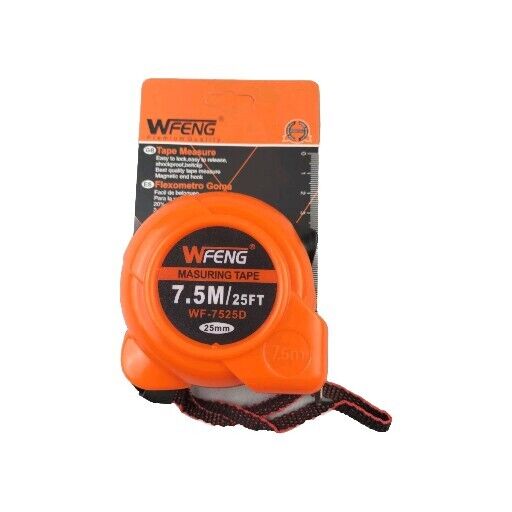 7.5m / 25ft Retractable Metal Tape Measure Measuring Metric Imperial Non-Slip