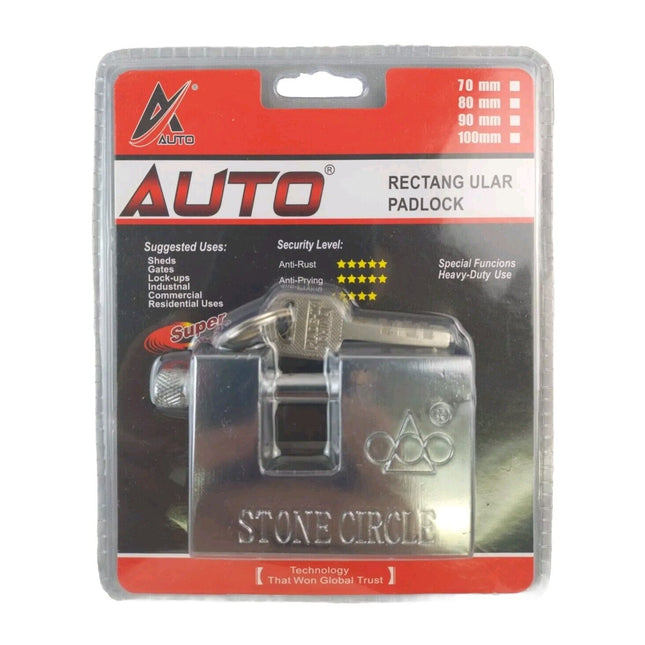 70MM HEAVY DUTY PADLOCK ARMOURED STEEL CONTAINER SHUTTER LOCK 3 KEYS