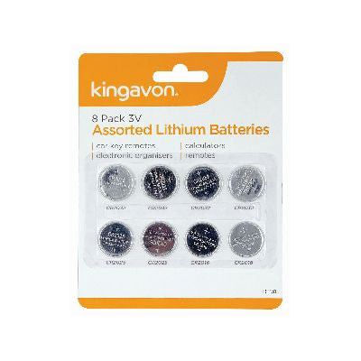 8 PACK 3V ASSORTED LITHIUM BATTERIES
