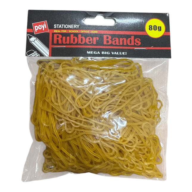 80g Rubber Bands High Elastic Yellow Durable Natural Rubber