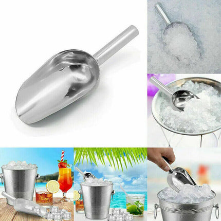 9" Stainless Steel Ice Scoop Buffet Bar Food Measuring Scoop Sugar Flour Sweet