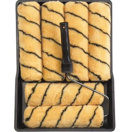 9" WOVEN TIGER STRIPE 6 SLEEVE ROLLER SET