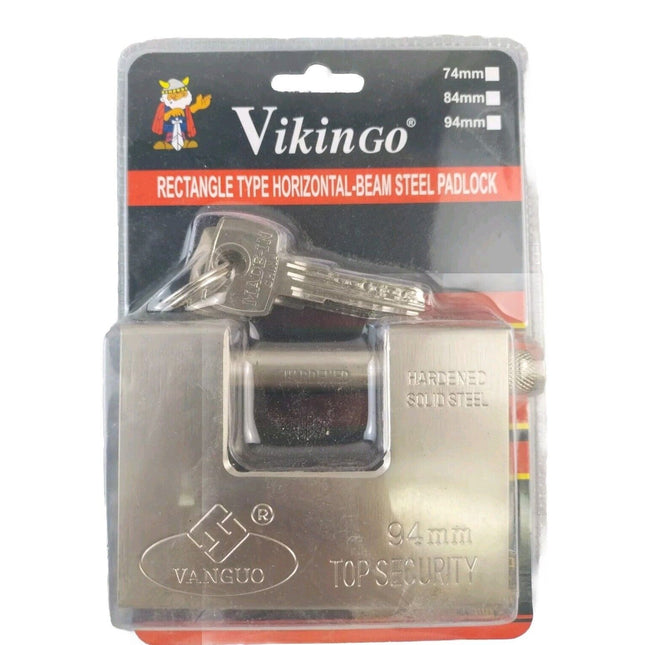 94MM HEAVY DUTY PADLOCK ARMOURED STEEL CONTAINER SHUTTER LOCK 4 KEYS