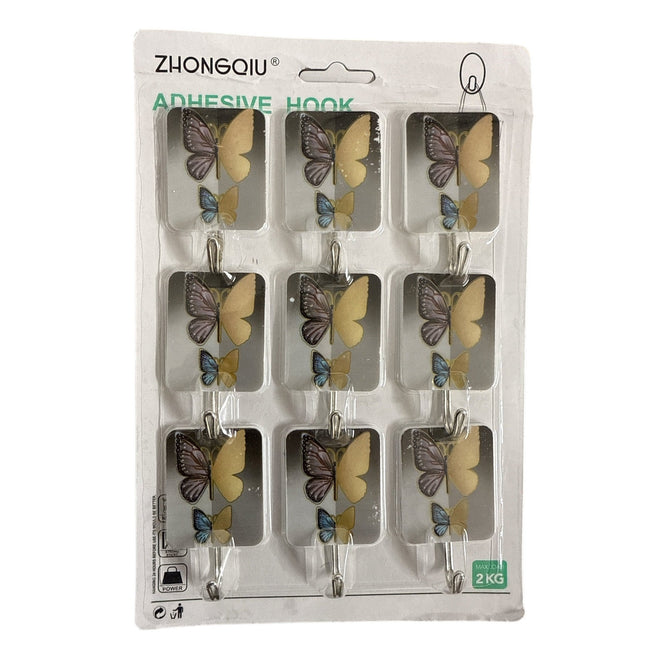 9pcs/pk Adhesive Hooks 6x4.5cm