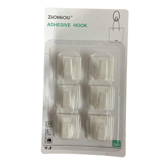 Adhesive Hooks 6pcs/pk