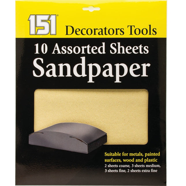 Asst Sheets Sandpaper 10pk