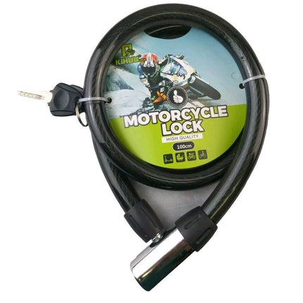 Bike Lock Cable with Keys 100cm Heavy Duty Strong Steel Bicycle Security Chain