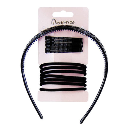 Black Hair Accessory Set 20pcs