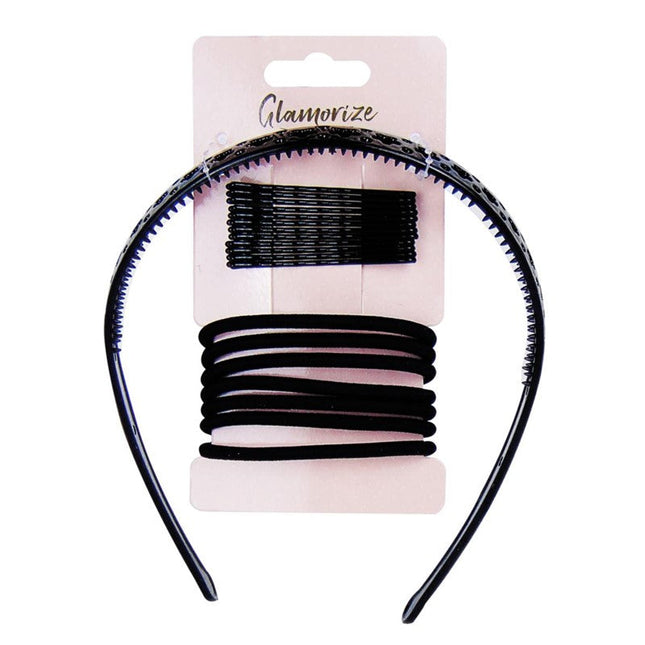 Black Hair Accessory Set 20pcs