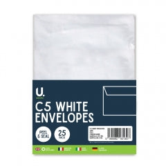 C5 White Envelopes, 25pk in CDU