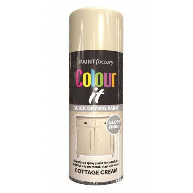 COLOUR IT SPRAY GLOSS COTTAGE CREAM 400ML