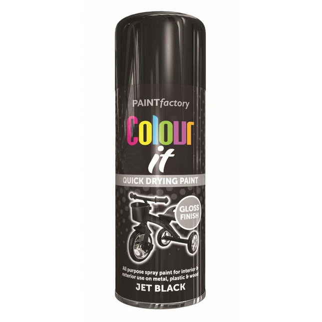 COLOUR IT SPRAY GLOSS JET BLACK 400ML