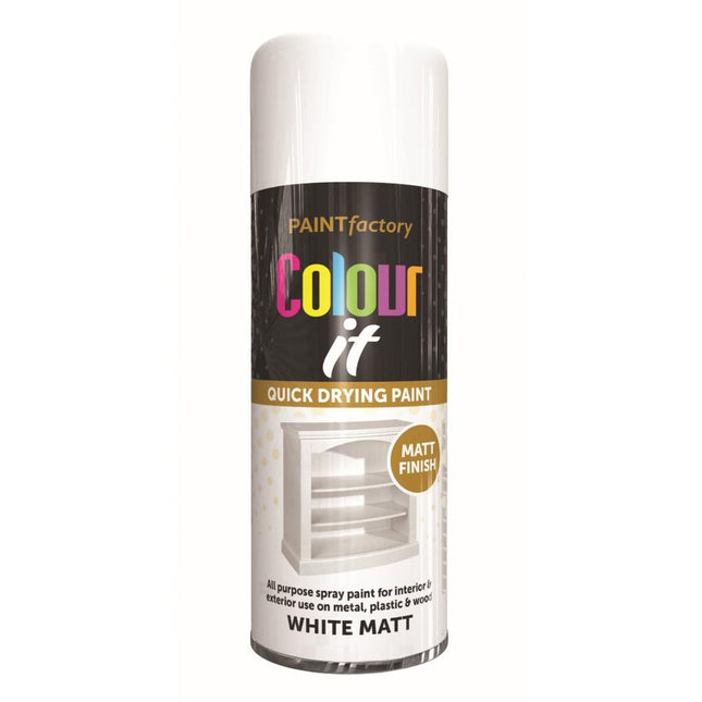 COLOUR IT SPRAY MATT WHITE 400ML