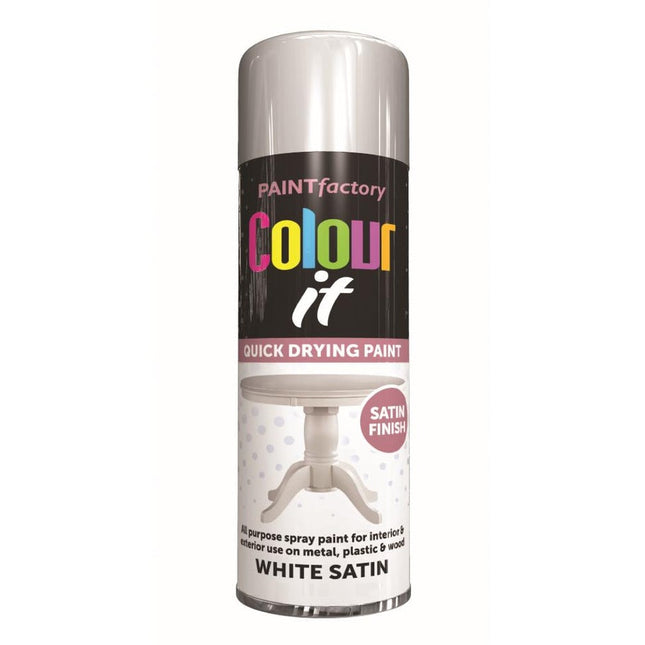 COLOUR IT SPRAY SATIN WHITE 250ML