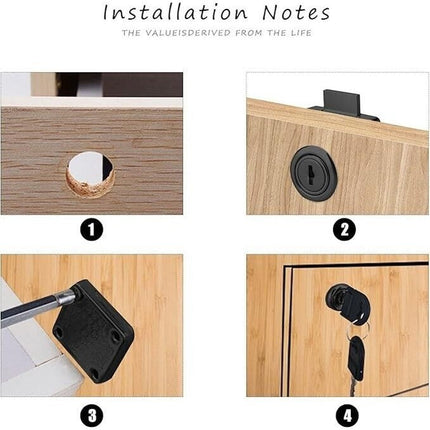 Cam Drawer Cabinet Cupboard lock 2 key Black