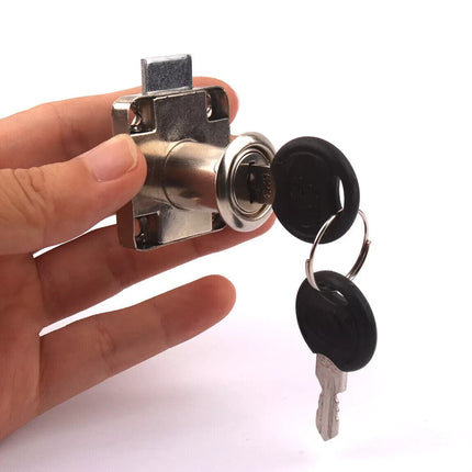 Cam Drawer Cabinet Cupboard lock 2 key Silver