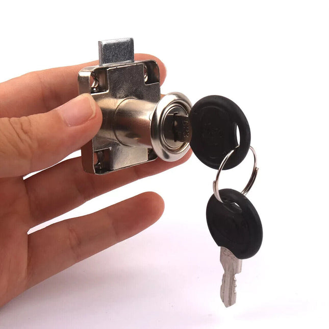Cam Drawer Cabinet Cupboard lock 2 key Silver