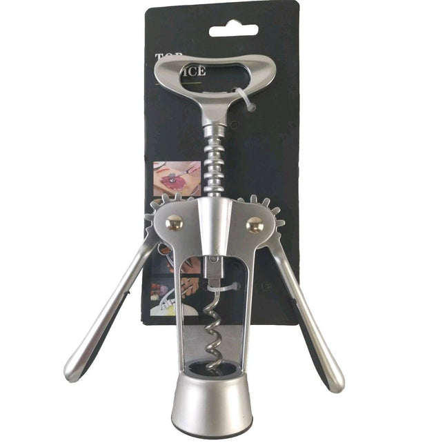 Chrome Corkscrew & Wine Bottle Opener 18cm